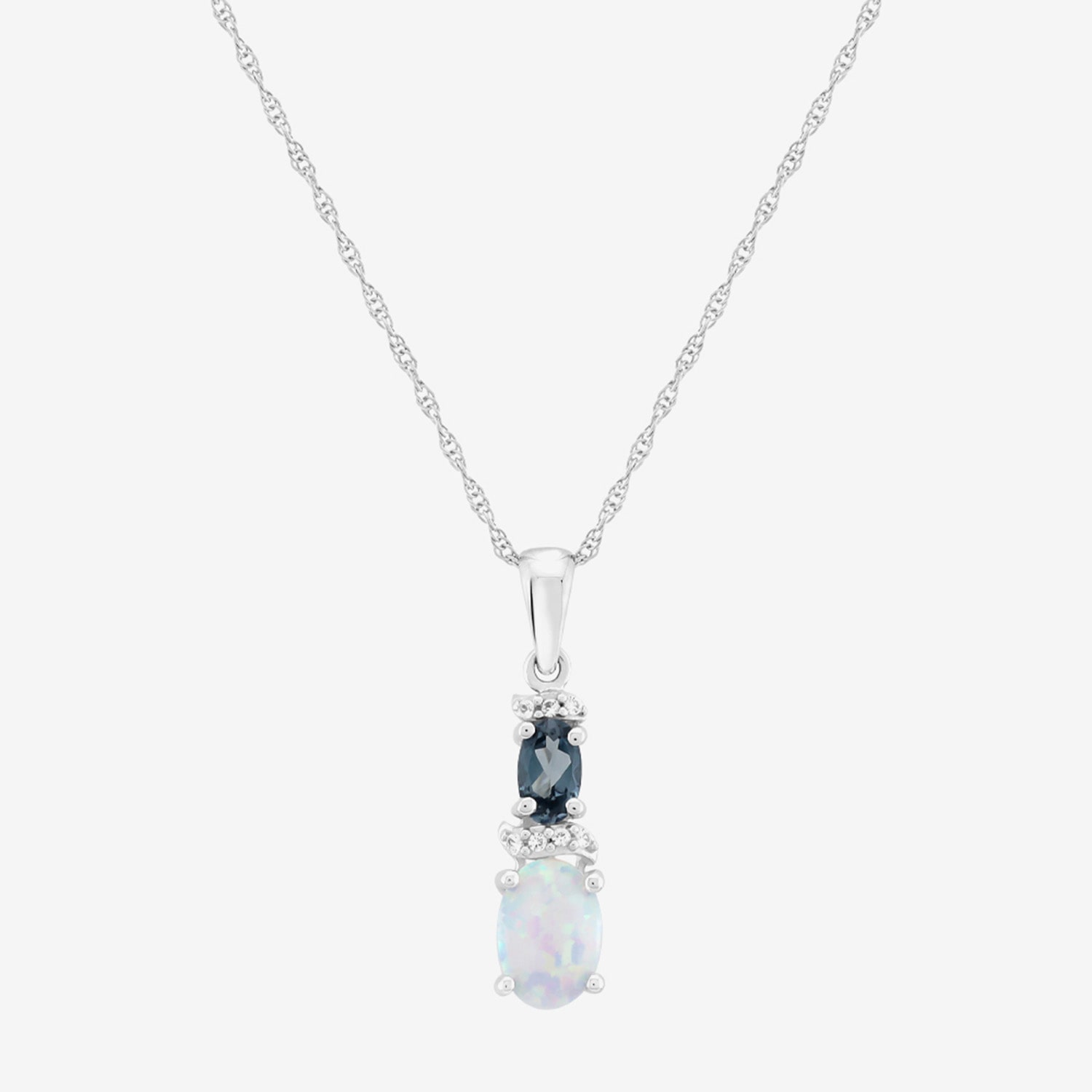 Limited Quantities! Womens Lab Created White Opal Sterling Silver 18 Inch Pendant Necklace
