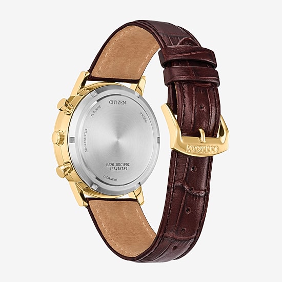 Citizen Classic Mens Brown Leather Strap Watch Ca4632-07e