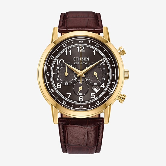 Citizen Classic Mens Brown Leather Strap Watch Ca4632-07e