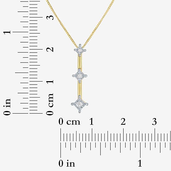 G-H / Si2-I1 Womens Diamond Accent Lab Grown White Diamond Accent 10K Gold 18 Inch Pendant Necklace