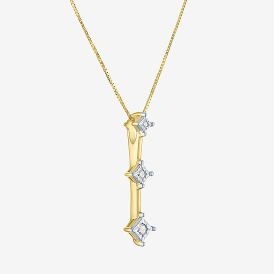 G-H / Si2-I1 Womens Diamond Accent Lab Grown White Diamond Accent 10K Gold 18 Inch Pendant Necklace
