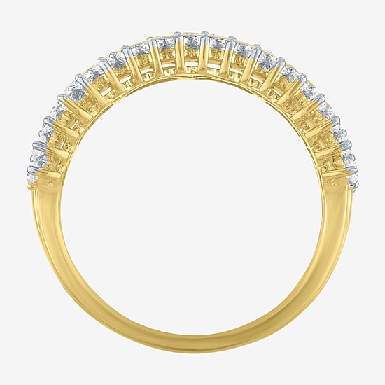 (G-H / Si2-I1) Womens 8MM 1 CT. T.W. Lab Grown White Diamond 14K Gold Over Silver Band