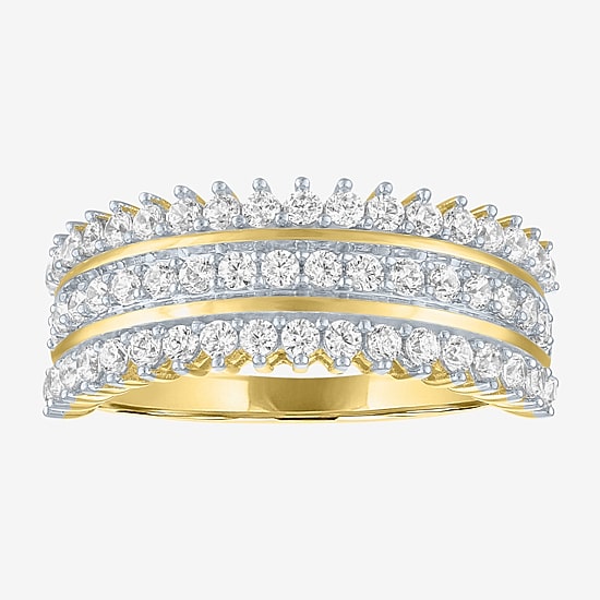 (G-H / Si2-I1) Womens 8MM 1 CT. T.W. Lab Grown White Diamond 14K Gold Over Silver Band