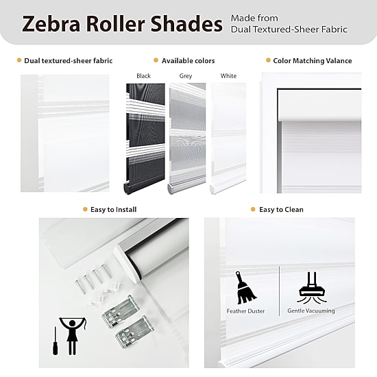 Dover Day & Night Energy Saving Cordless Light-Filtering Roller Shade