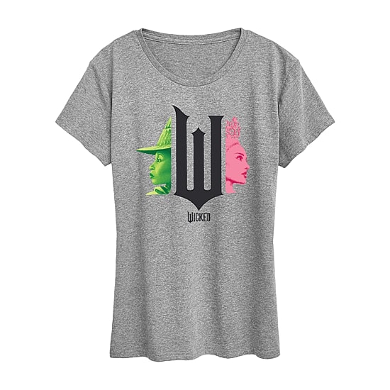 Wicked Elphaba Glinda Womens Crew Neck Short Sleeve Regular Fit Wicked Graphic T-Shirt