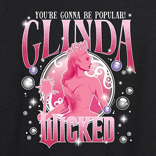 Wicked Glinda Popular Womens Round Neck Long Sleeve Regular Fit Wicked Graphic T-Shirt