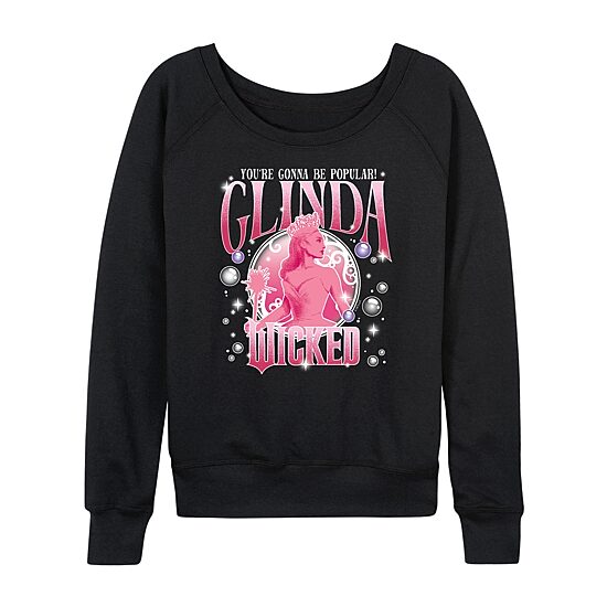 Wicked Glinda Popular Womens Round Neck Long Sleeve Regular Fit Wicked Graphic T-Shirt