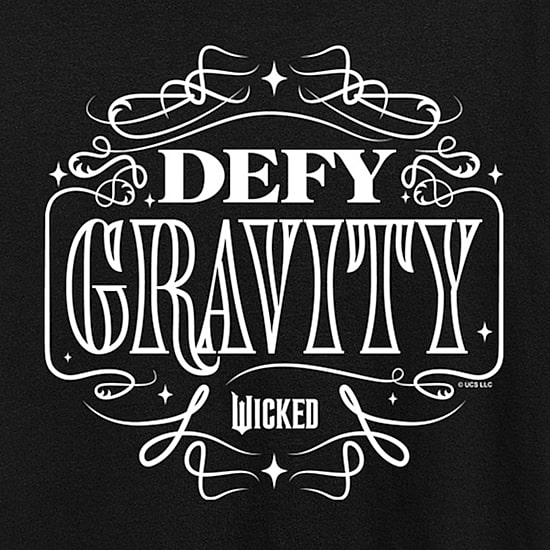 Defy Gravity Womens Crew Neck Short Sleeve Regular Fit Wicked Graphic T-Shirt