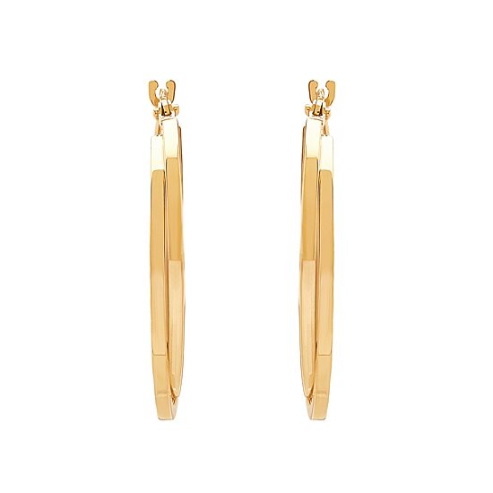 Womens 14K Gold 27.5mm Hoop Earrings