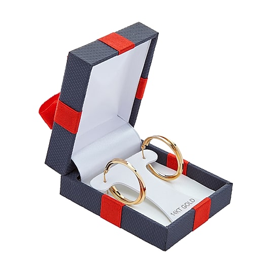 Womens 14K Gold 27.5mm Hoop Earrings