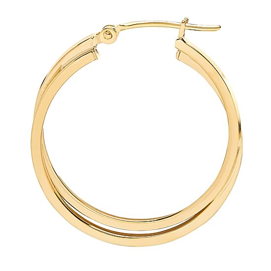Womens 14K Gold 27.5mm Hoop Earrings