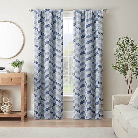 Eclipse Kerry Crispen Geometric Rod Pocket Energy Saving Blackout Set of 2 Curtain Panel