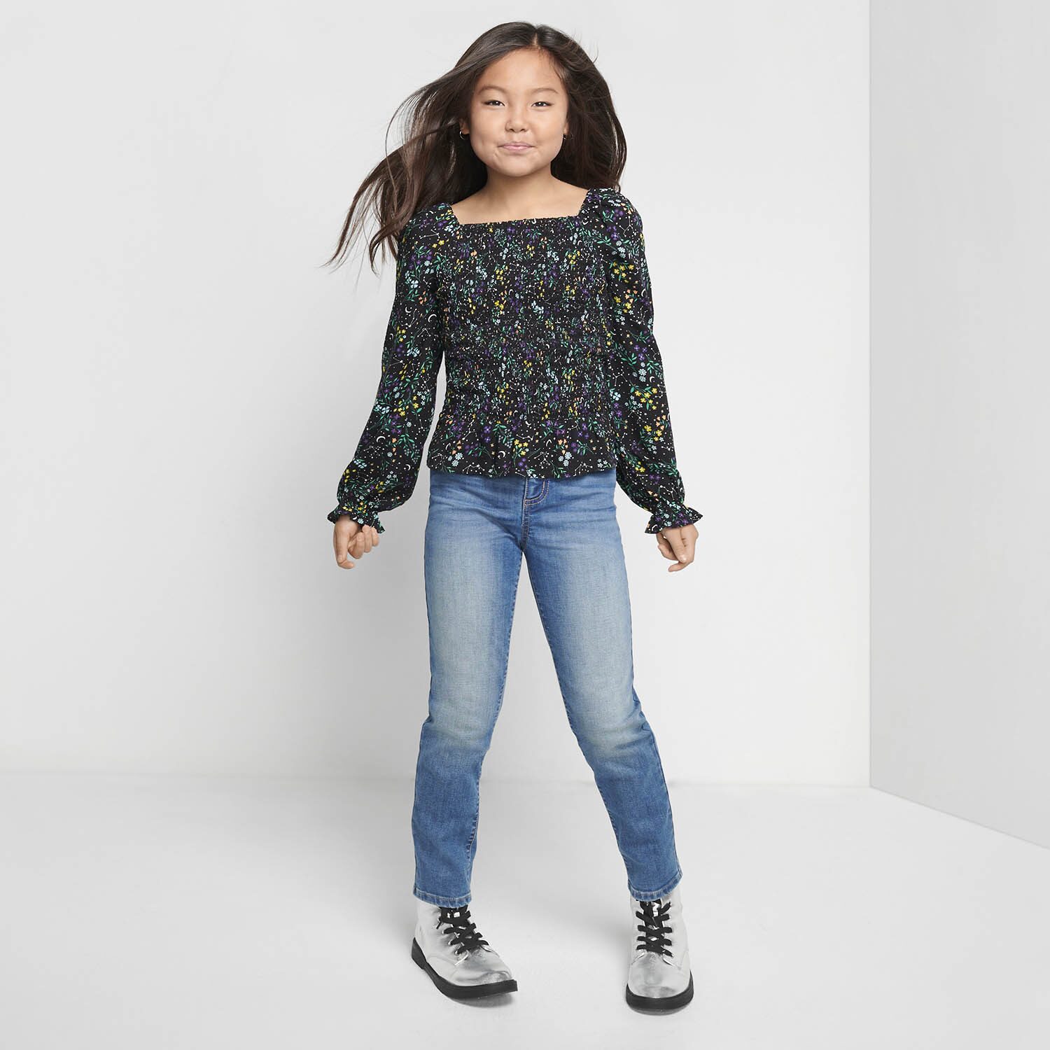 Thereabouts Little & Big Kid Girls Adjustable Waist STRETCH FABRIC Straight Leg Jean