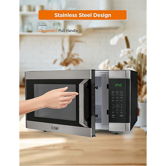 COMMERCIAL CHEF 1.6 Cu. Ft. Countertop Microwave with Touch Controls & 10 Power Levels