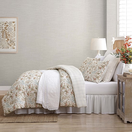 Laura Ashley Bramble Floral Midweight Reversible Comforter Set