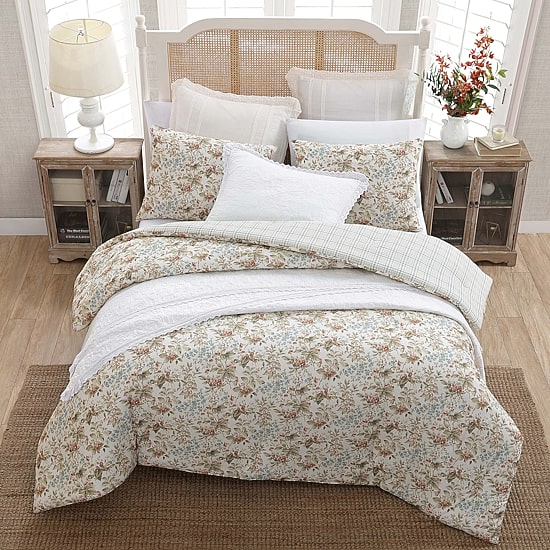 Laura Ashley Bramble Floral Midweight Reversible Comforter Set