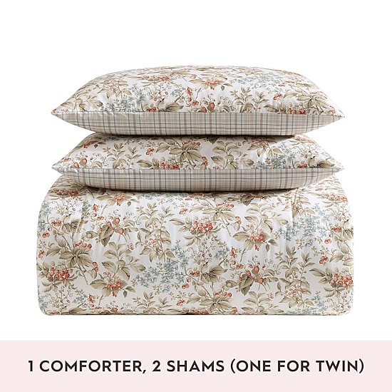 Laura Ashley Bramble Floral Midweight Reversible Comforter Set