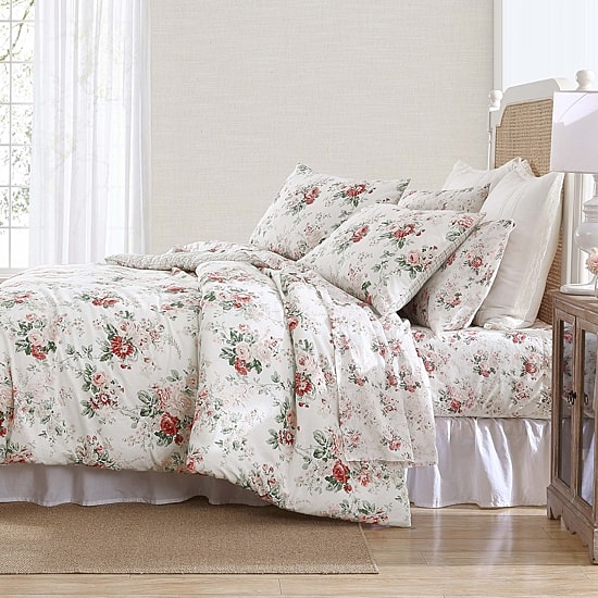 Laura Ashley Ashfield Cotton Flannel Midweight Reversible Comforter Set