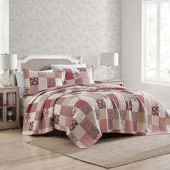 Laura Ashley Celi Patchwork Reversible Quilt Set