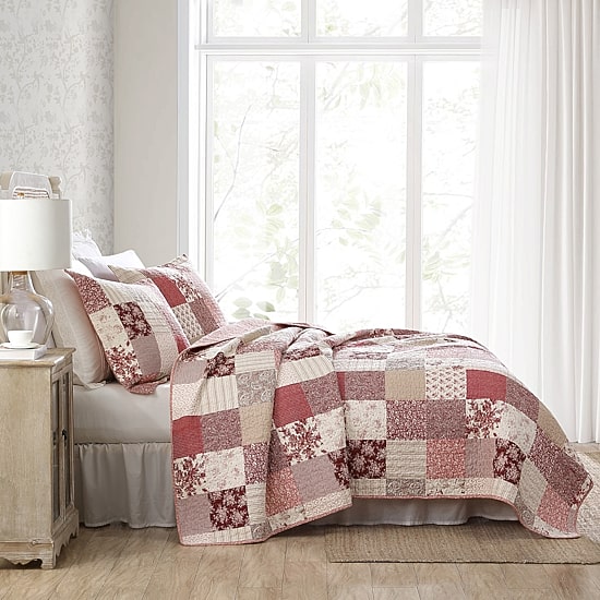 Laura Ashley Celi Patchwork Reversible Quilt Set