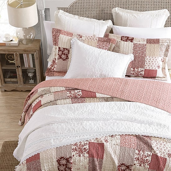 Laura Ashley Celi Patchwork Reversible Quilt Set