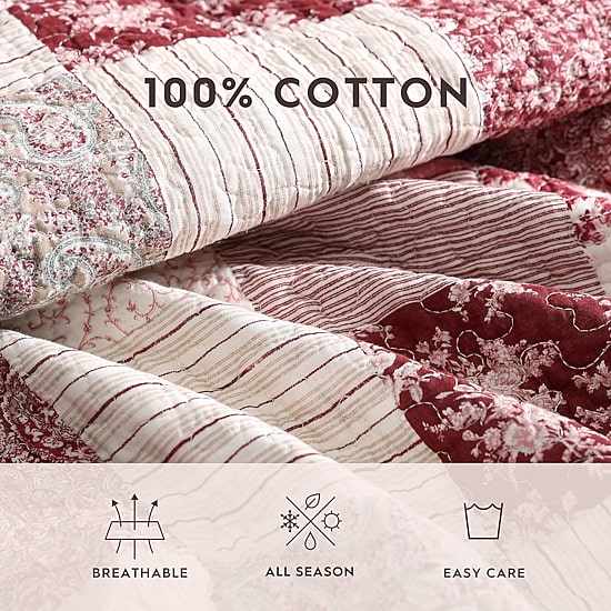 Laura Ashley Celi Patchwork Reversible Quilt Set