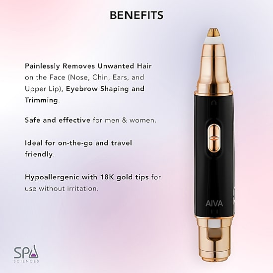 Spa Sciences Aiva Epilator – Facial Hair Remover & Eyebrow Trimmer