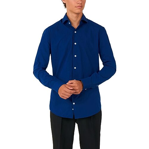 Opposuits Big Kid Boys Spread Collar Long Sleeve Dress Shirt, 16, Blue