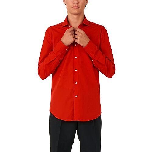 Opposuits Big Kid Boys Spread Collar Long Sleeve Dress Shirt, 16, Red