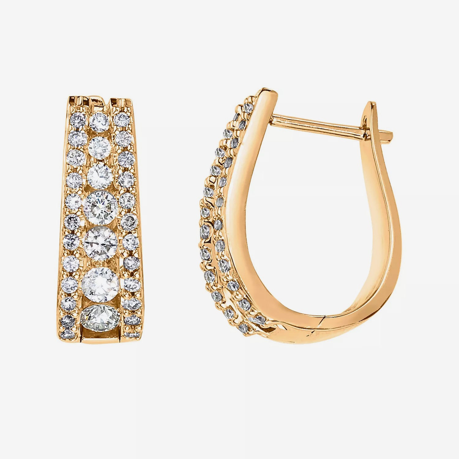 1½ CT. T.W. Certified Diamond 14K White or Yellow Gold Hoop Earrings