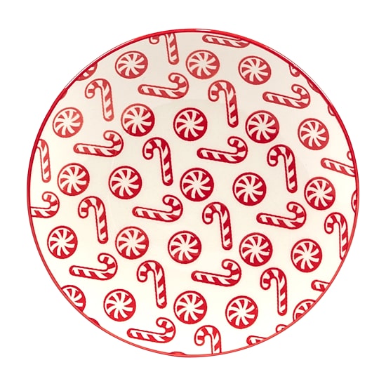 Certified International Peppermint Candy 6-pc. Porcelain Appetizer Plate