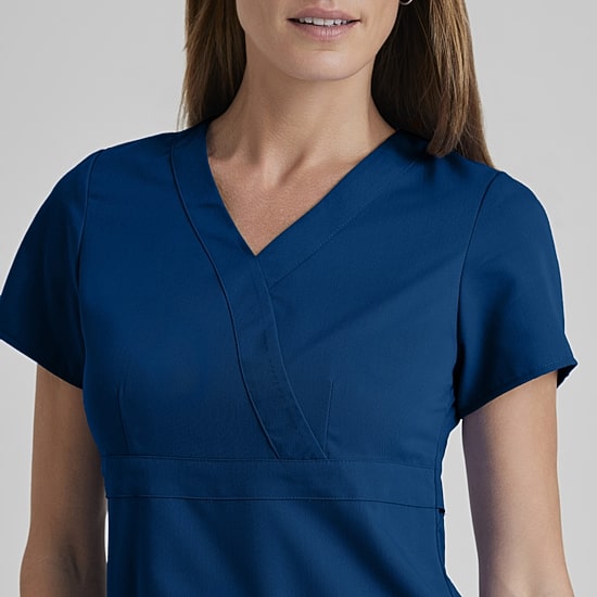 Grey's Anatomy™ by Barco Classic 4153 Riley 3-Pocket Mock Wrap Womens V Neck Short Sleeve Scrub Top