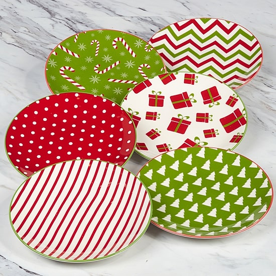 Certified International Holiday Fun 6-pc. Porcelain Appetizer Plate
