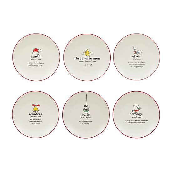 Certified International Christmas Fun 6-pc. Stoneware Dessert Plate