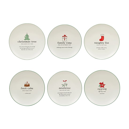 Certified International Christmas Fun 6-pc. Stoneware Dessert Plate