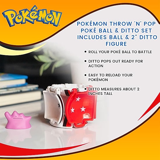 Pokemon Throw N Pop Poke Ball Ditto Figure Toy Playset