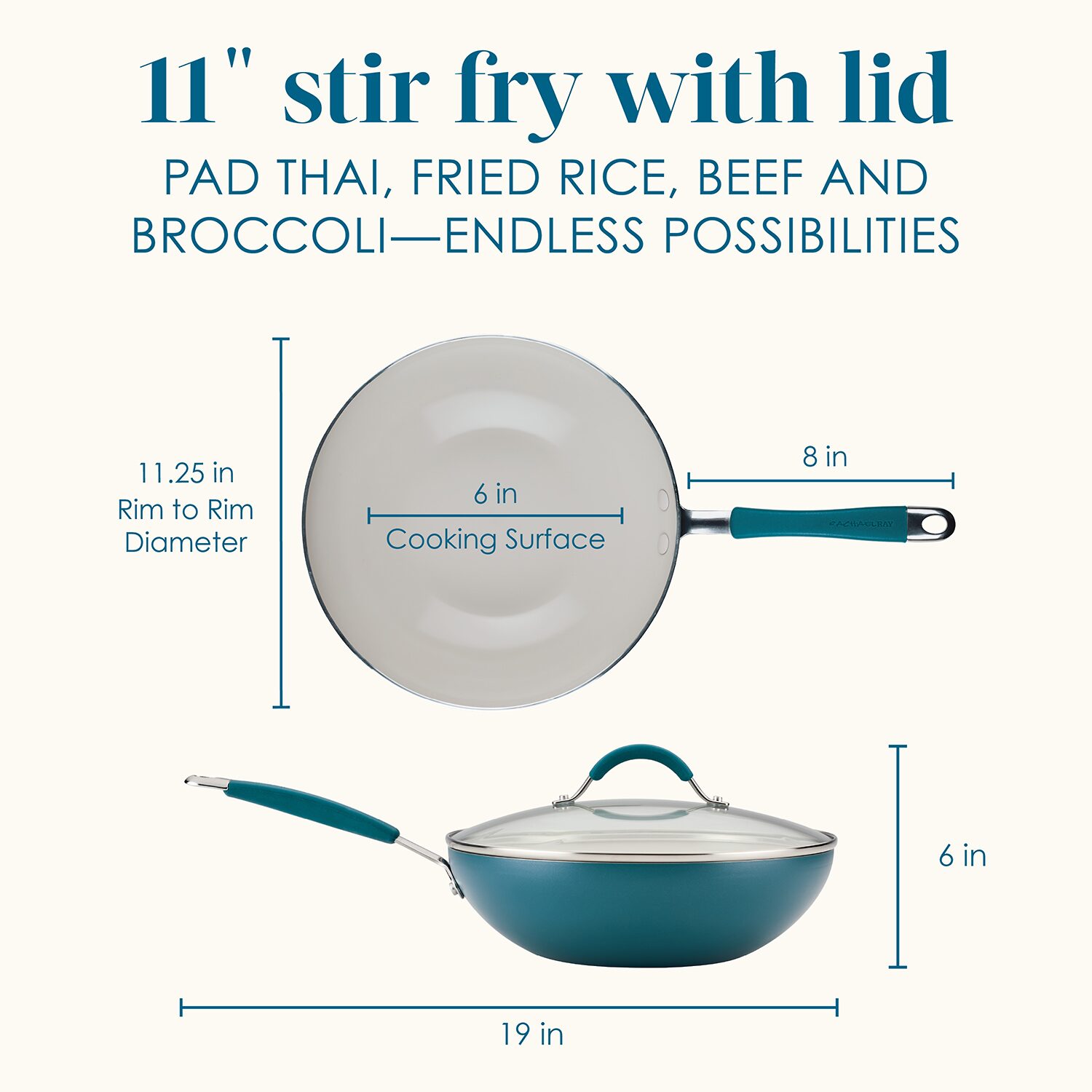Rachael Ray Cucina Ceramic Non-Stick 11" Stir Fry Pan