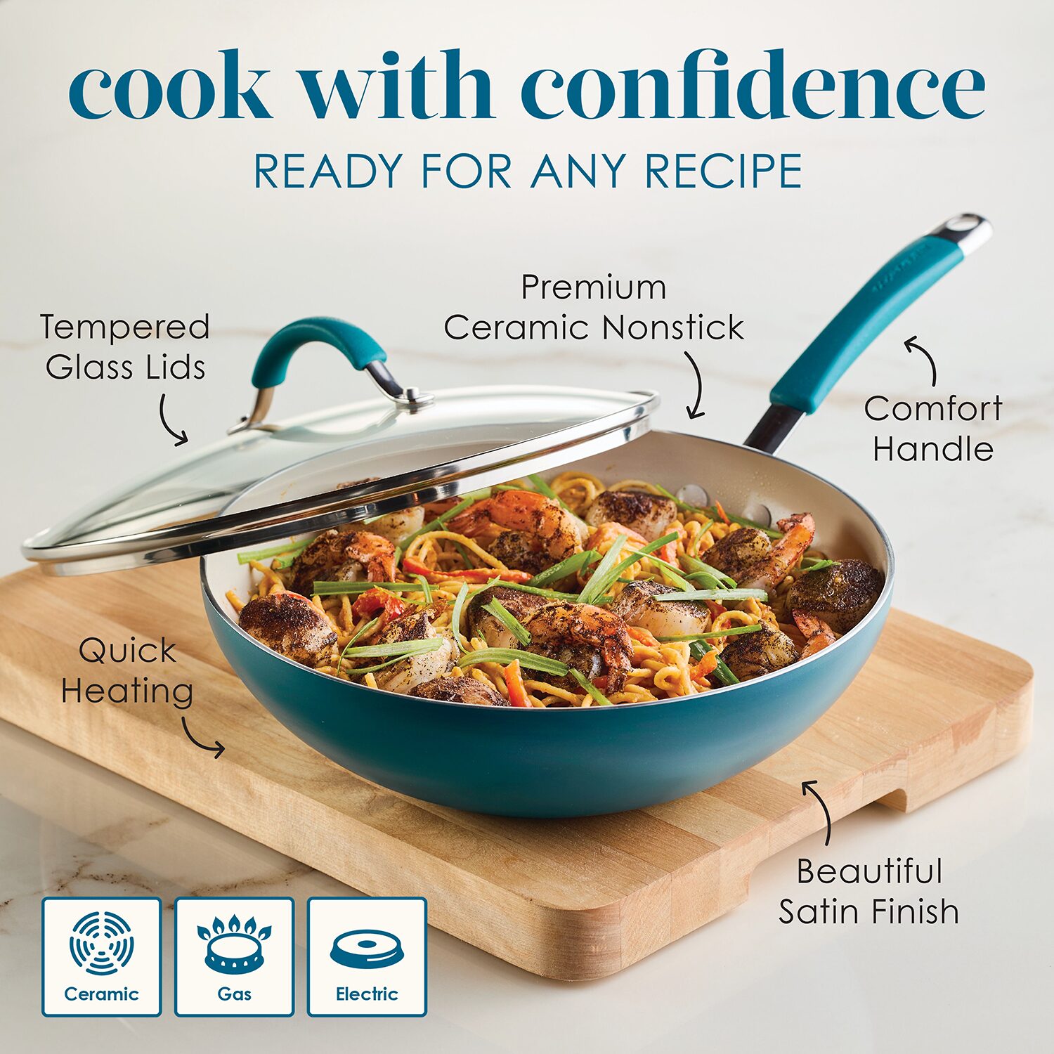 Rachael Ray Cucina Ceramic Non-Stick 11" Stir Fry Pan
