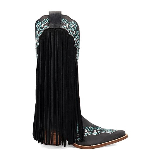 Dingo Womens Tequila Sunrise Suede Stacked Heel Cowboy Boots