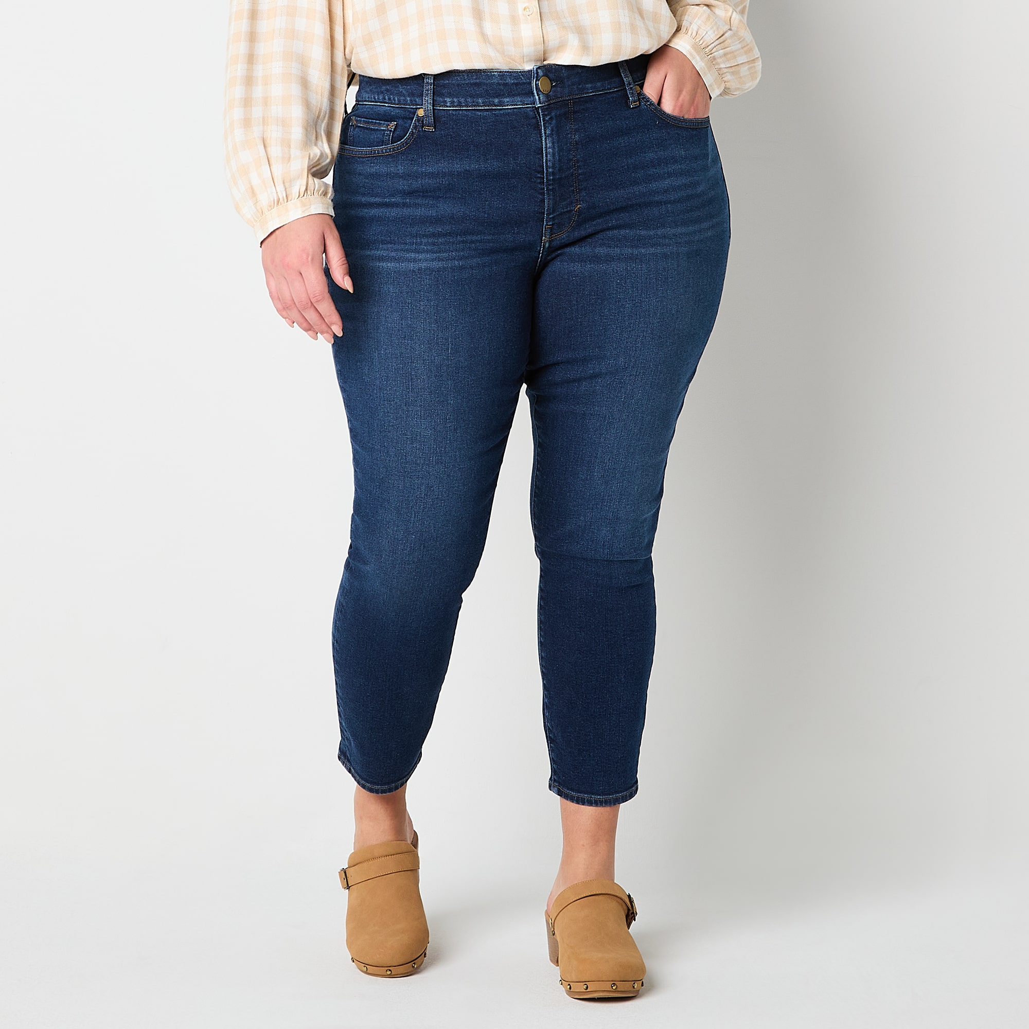 A.N.A Womens Plus High Rise Skinny Fit Jean