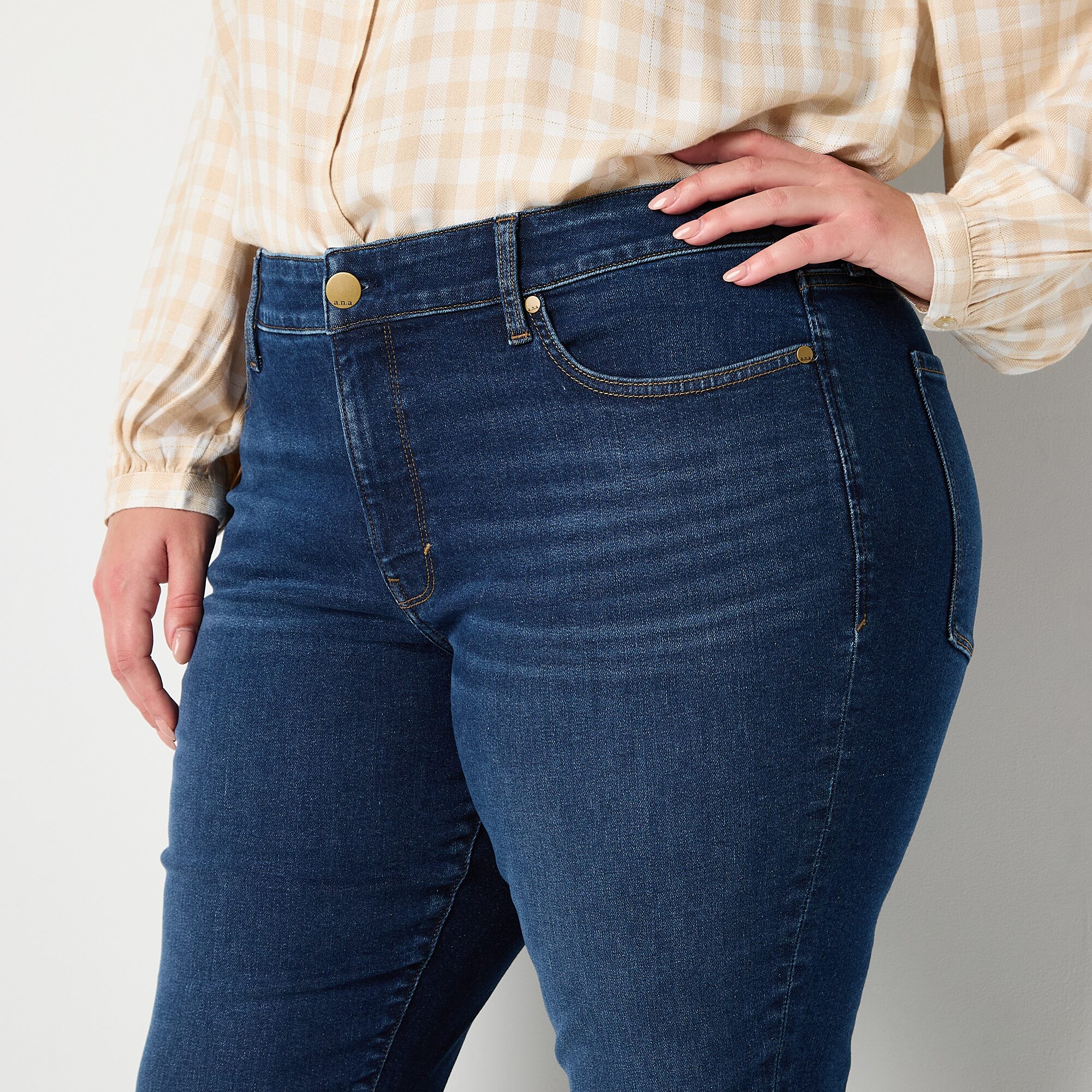 A.N.A Womens Plus High Rise Skinny Fit Jean