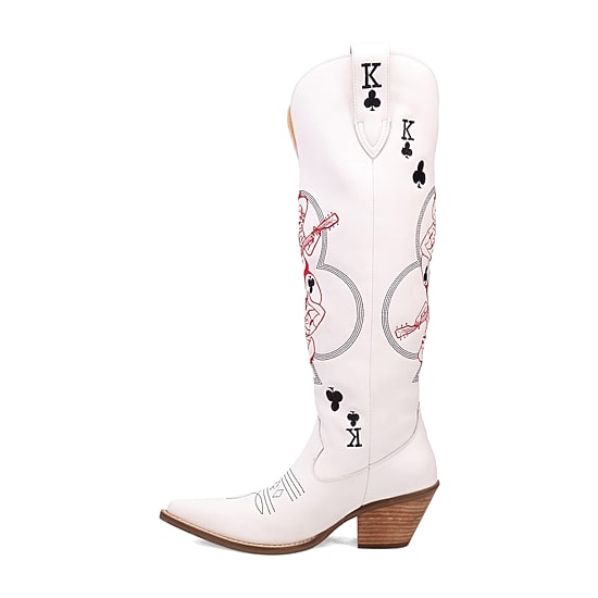 Dingo Womens King Of Clubs Stacked Heel Cowboy Boots