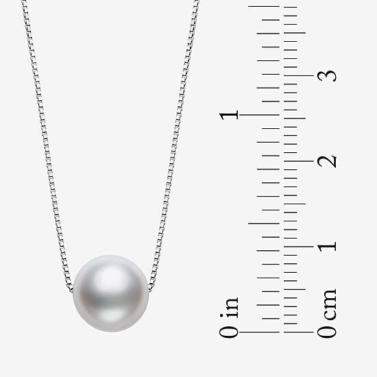 Womens White Cultured Freshwater Pearl Sterling Silver 18 Inch Pendant Necklace