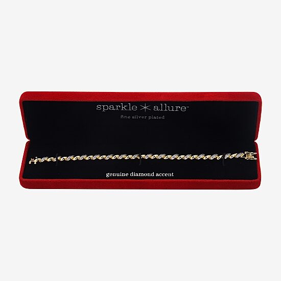 Sparkle Allure Womens Natural White Diamond Accent 7.25 Inch Tennis Bracelet