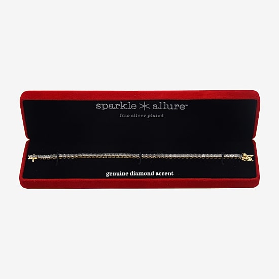 Sparkle Allure Womens Natural White Diamond Accent 7.25 Inch Tennis Bracelet