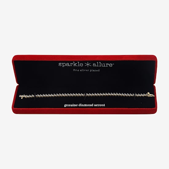 Sparkle Allure Womens Natural White Diamond Accent 7.25 Inch Tennis Bracelet