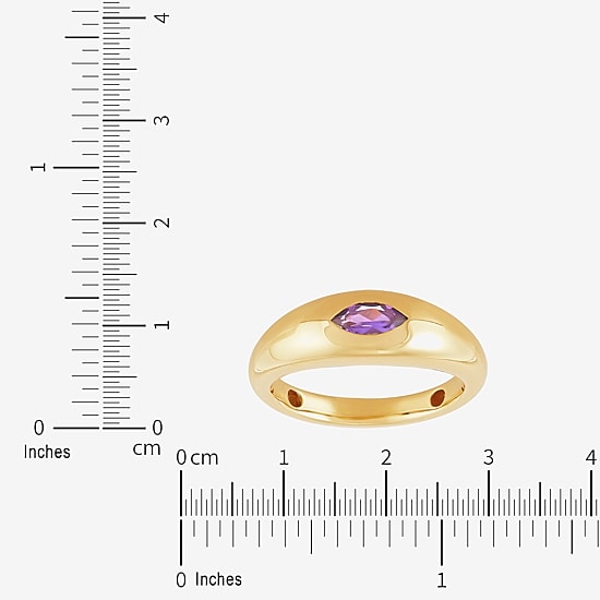 Limited Quantities! Womens 6.5MM Genuine Purple Amethyst 14K Gold Marquise Band