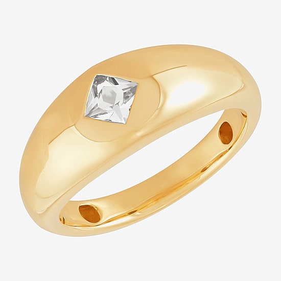 Limited Quantities! Womens 7.5MM Genuine White Topaz 14K Gold Band