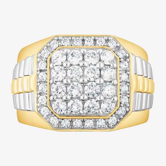 (F,Si2) Mens 1 1/2 CT. T.W. Lab Grown Diamond 10K Two Tone Gold Fashion Ring