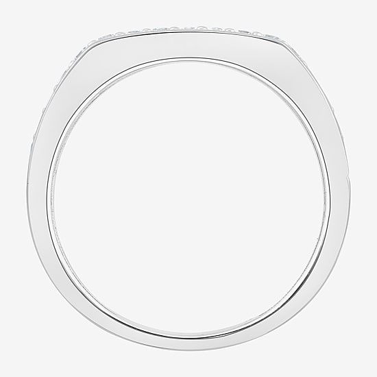 (F,Si2) Mens 1/2 CT. T.W. Lab Grown White Diamond Sterling Silver Fashion Ring